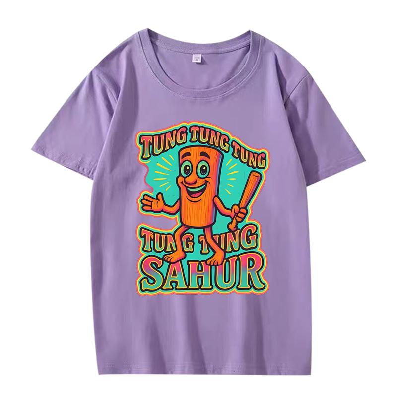 Tung Tung Tung Sahur Italian Brainrot T-shirt homme femme Oversize 100% Coton mode manches courtes Été imprimé Tops Unisex