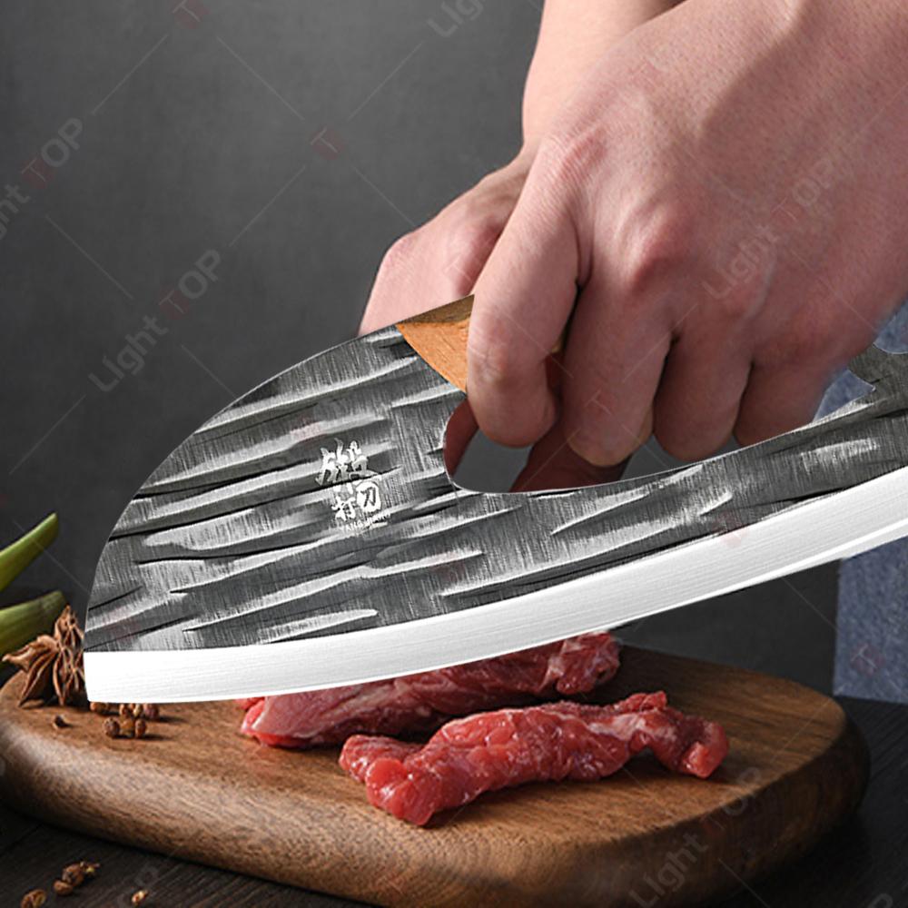 Kitchen Chef Knife Effort Saving Chopping Knife Ultra-sharp Slicing Knife Handmade Forged Butcher Cleaver Knife Boning Knife