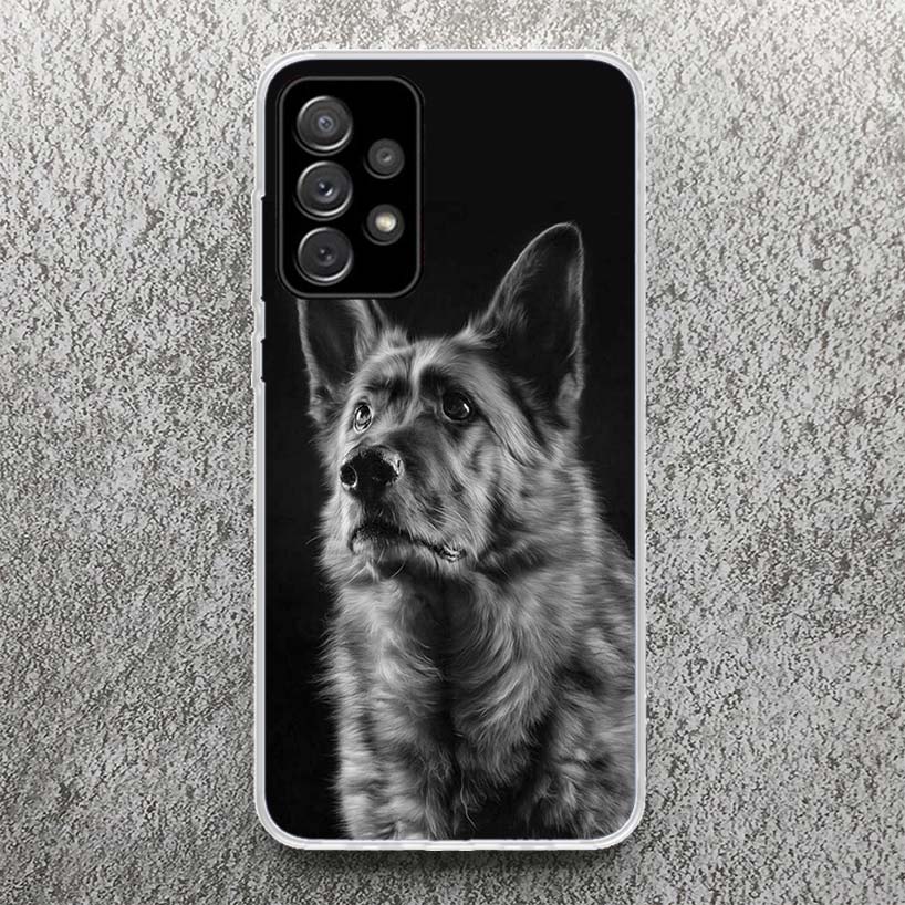 German Shepherd Dog Print Soft Case for Samsung A51 A50 A21S A70 A71 Phone Shell A31 A41 A10 A20E A30 A40 A6 A7 A8 A9 Pattern Co