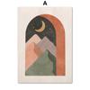 Boho Abstrakt Landschaft Geometrie Berg Regenbogen Sonne Blatt Poster Drucke Wandkunst Leinwand Malerei Wohnzimmer Heimdekor