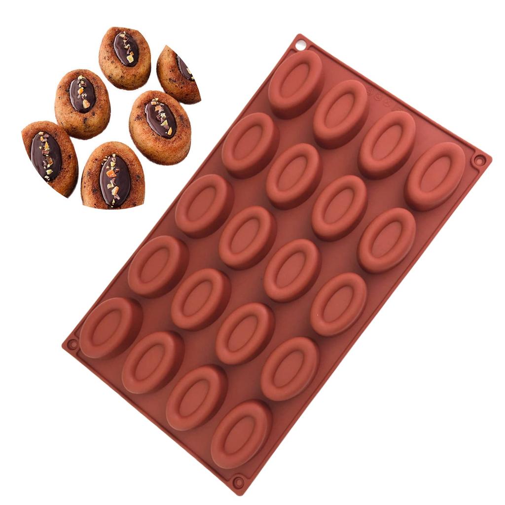 HoPeople Tigre Financier Mold, 20-Cavity Silicone Tigre Savarin Mold