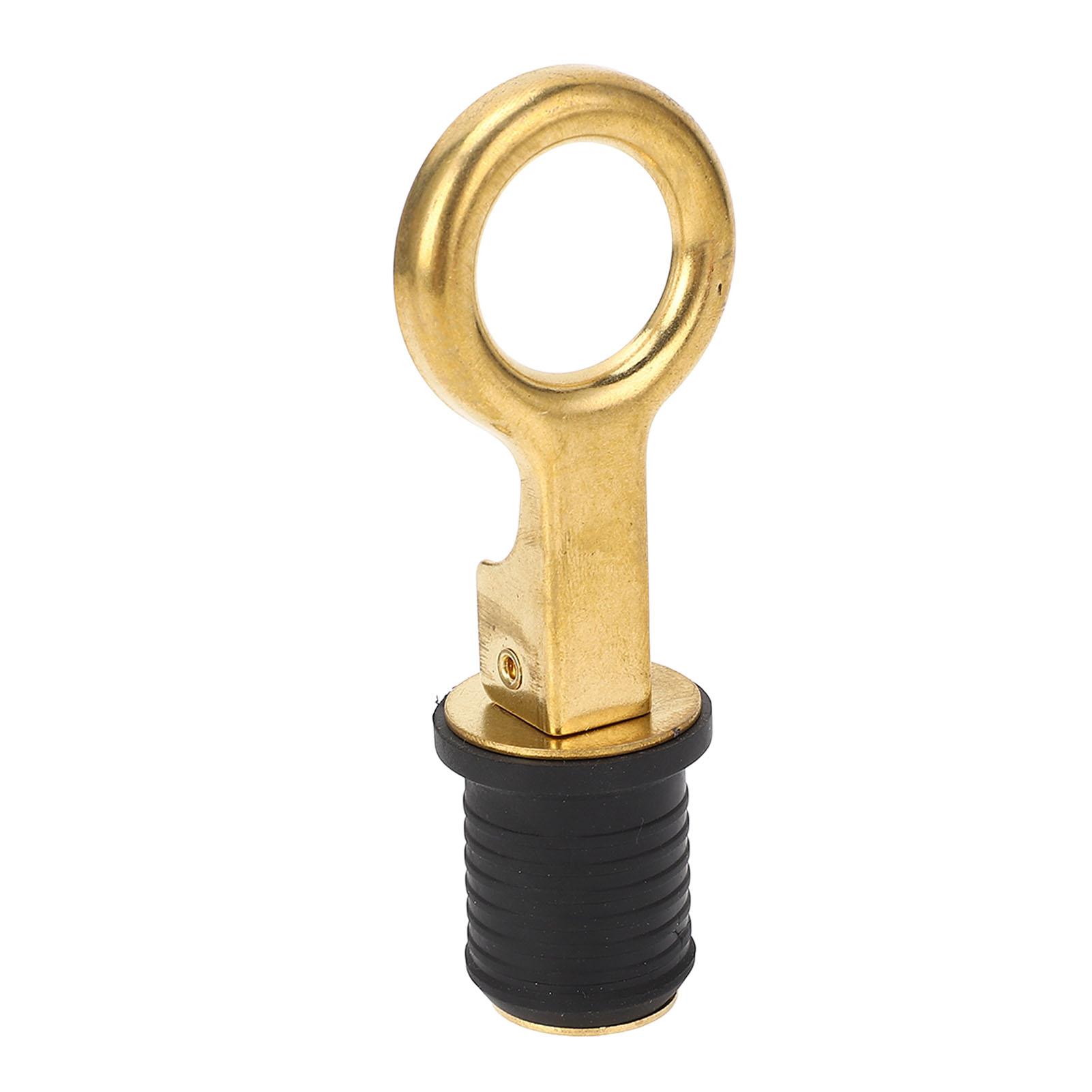 

2Pcs Screw Type Compression Drain Plug Excellent Sealing Oxidation Resistant Rubber Brass Boat Drain Plug for Marine Yacht