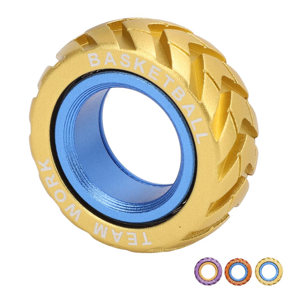 Stress Relief Haptic Slider Ring Dual Color Metal Ratchet Sensory Rotating Coin Block ADHD Slider Ri