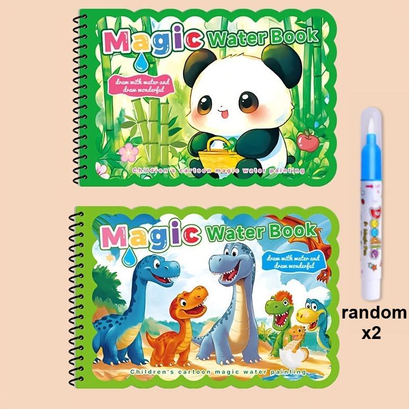 2pc Reusable Water Coloring Books,Portable Educational Art Activity with Underwater Marine Life Designs,Improve Color Perception