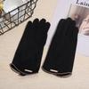 Warm Fleece Lined Winter Gloves Women - Suede Touchscreen Cycling Solid Color