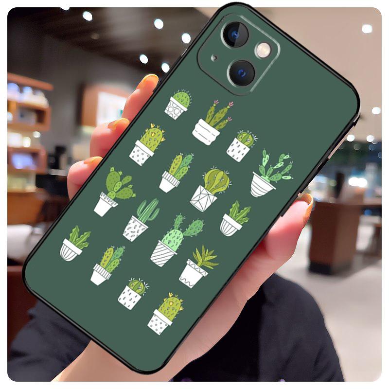 Plant Cactus Case For iPhone 16 12 13 11 14 15 Pro Max Plus X XR XS 13 12 Mini Back Cover Capa