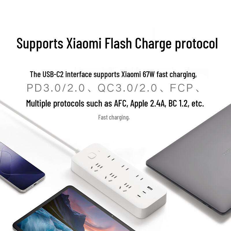 Xiaomi 67W GaN PD Fast Charging Power Strip CN Plug (adapter Included)