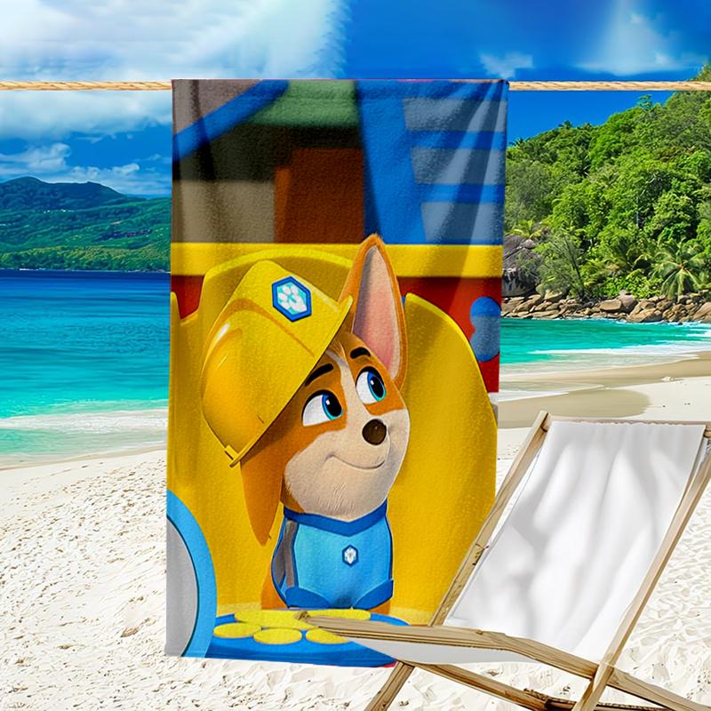 Ultra-Soft Beach Towel with Pupstruction Theme,Ideal for Pool - Camping, Diving - Perfect Travel Essential, Vibrant Beach Towel.