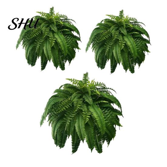 Realistic Faux Fern 1 Set Artificial UV Resistant Home Office Wedding Greenery Eco-friendly Indoor Outdoor Garden Yard Plastic Plants Fake Leaves