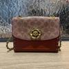 [Gebraucht] Parker 18 Nieten Kamelienblüten-Ketten-Klappen-Umhängetasche Beschichtetes Canvas und Kalbsleder Crossbody-Tasche Klein - Sehr Gut #1DAP2QW