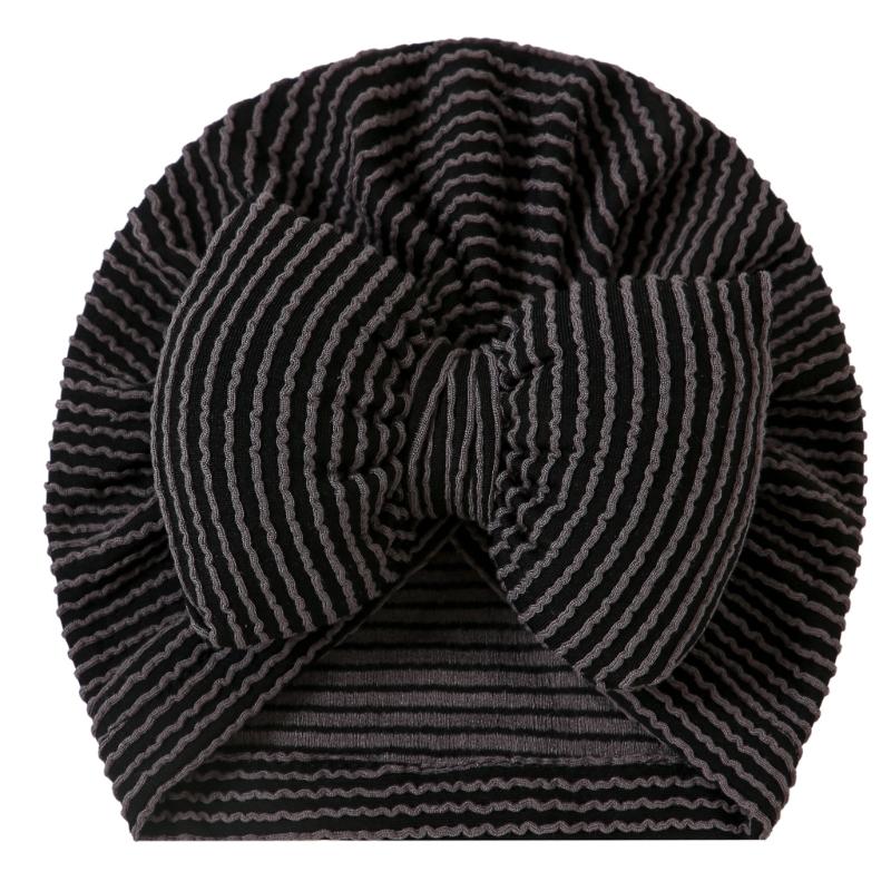 

Infant Striped Hat with Bowknot Comfortable Cotton Blend Headwear Unisex Baby Striped Hat Comfortable for Boy & Girls чёрный