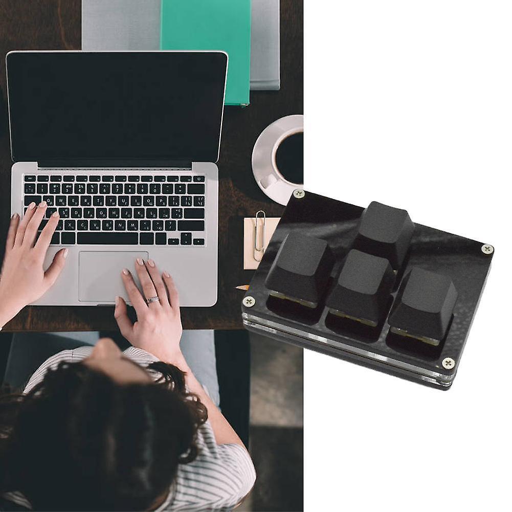 Black 4-key Mini Keyboard Up/down/left/right Wasd Axis Mechanical Gaming Keypad Customizable Shortcut Key Game Keyboard