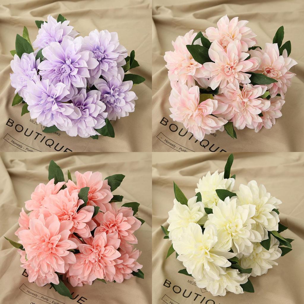Artificial Dahlia Wedding Decor Flowers With Silk Material For Home And Event Use