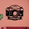 Arte de Pared de Metal Cámara Fotógrafo Letrero con Nombre Decoración Personalizada para el Hogar Regalo para Amantes de la Fotografía