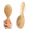 Massage Nanmu Comb Handheld Labor-Saving Round Tooth Comb Non-Damaging Hair Women Long Hair Household Rubber Air Cushion Comb