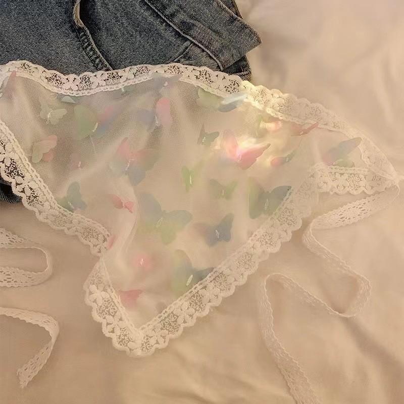 The New Summer Ins High-end Lace Headscarf Pastoral Style Baotou Triangle Scarf Headband Female Light Luxury Headdress Hair Accessories