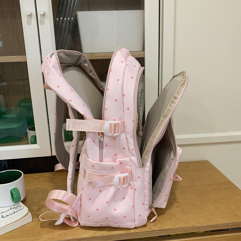 College Wave Point Backpack Junior Senior High School Lightweight Schoolbag Large Capacity Backpack