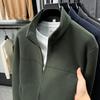 Men's Plus-Size Velvet Fleece Jacket - Autumn/Winter Outdoor Casual Stand Collar