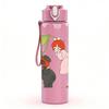 1PC Girl Bird Retro Cute Cartoon Print 750ml Color Plastic Sports Water Bottle Leakproof Flip Straw Lid Suitable for Sports Office Home Use