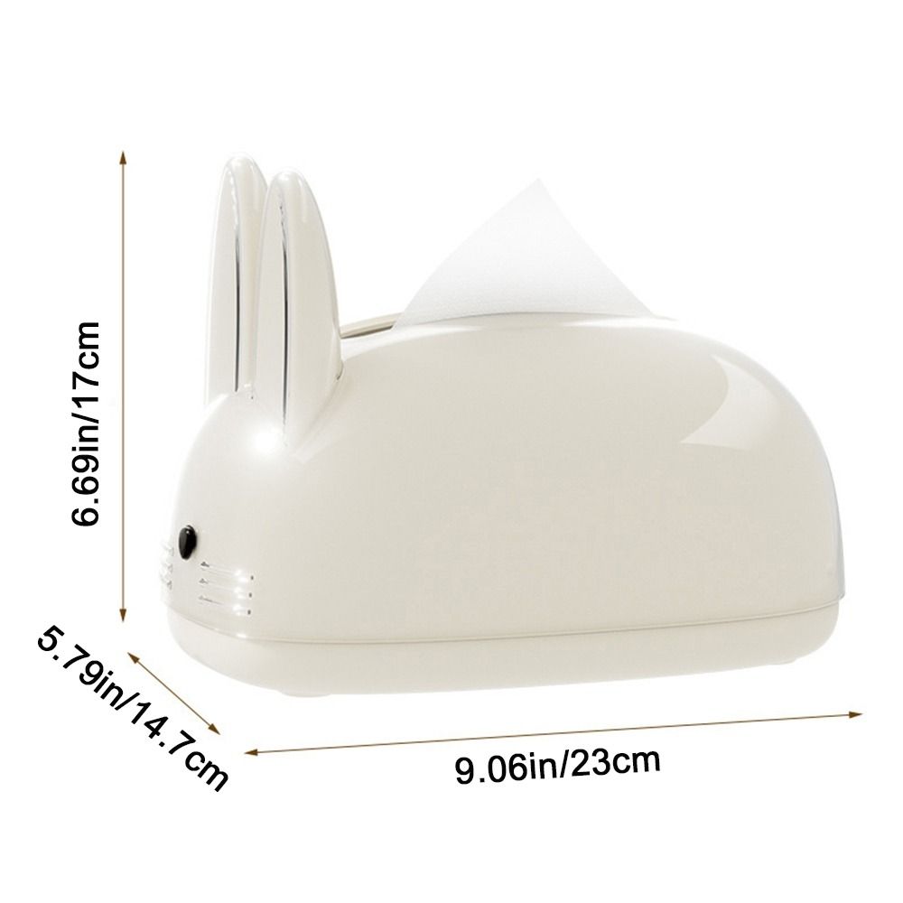Large Capacity Paper Towel Dispenser Creamy Style Napkin Paper Case Rabbit Tissue Box  Bedroom