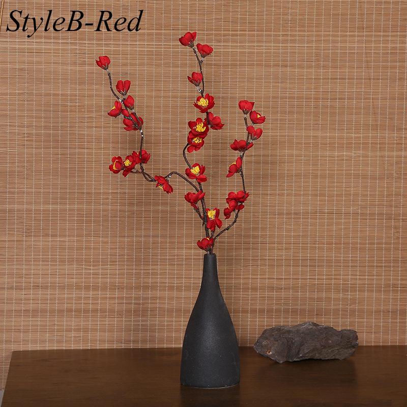 Simulation Silk Plum Artificial Flowers Plum Blossom Branch Fake Flower Plant Wedding Living Room Home Office Decoration