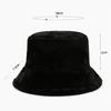 Koreanischer Lamm-Kunstpelz-Eimerhut für Damen, warm, weich, Panamahut, Outdoor-Fischermütze für Damen, einfarbige Beanie-Mütze