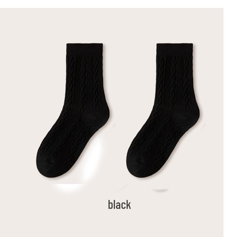 

Women s Thick Mid-Calf Cable Knit Socks: Winter White Retro Style One Size (34-40)