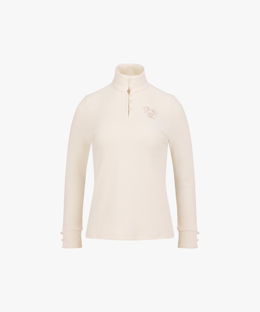 FAIRLIAR GOLF Boucle High-Neck T-Shirt (Cream)