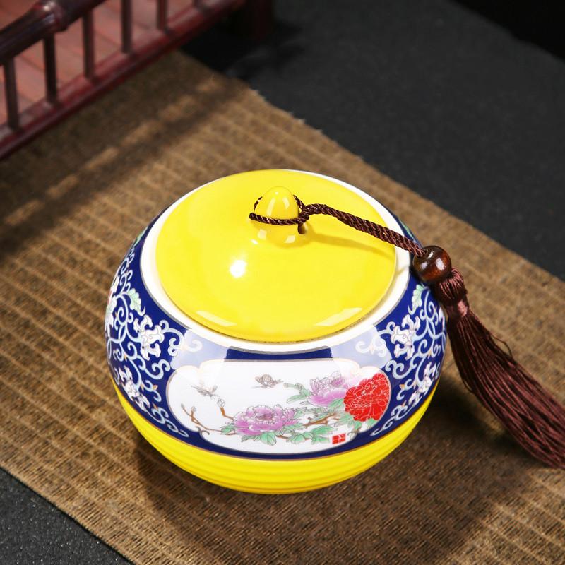 Čínská keramická vzduchotěsná dóza Domácí s víkem Nádoba na čaj Cestovní přenosné Plechovky na čaj Nádoba na skladování bonbonů Kuchyňské potřeby Příslušenství