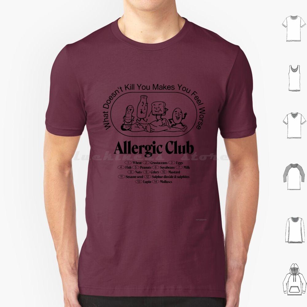 Allergie Club T-Shirt Baumwolle Herren Damen DIY Druck Allergisch Allergien Lustig Soziale Distanzierung Allergiebewusstsein Asthma 19 Nicht