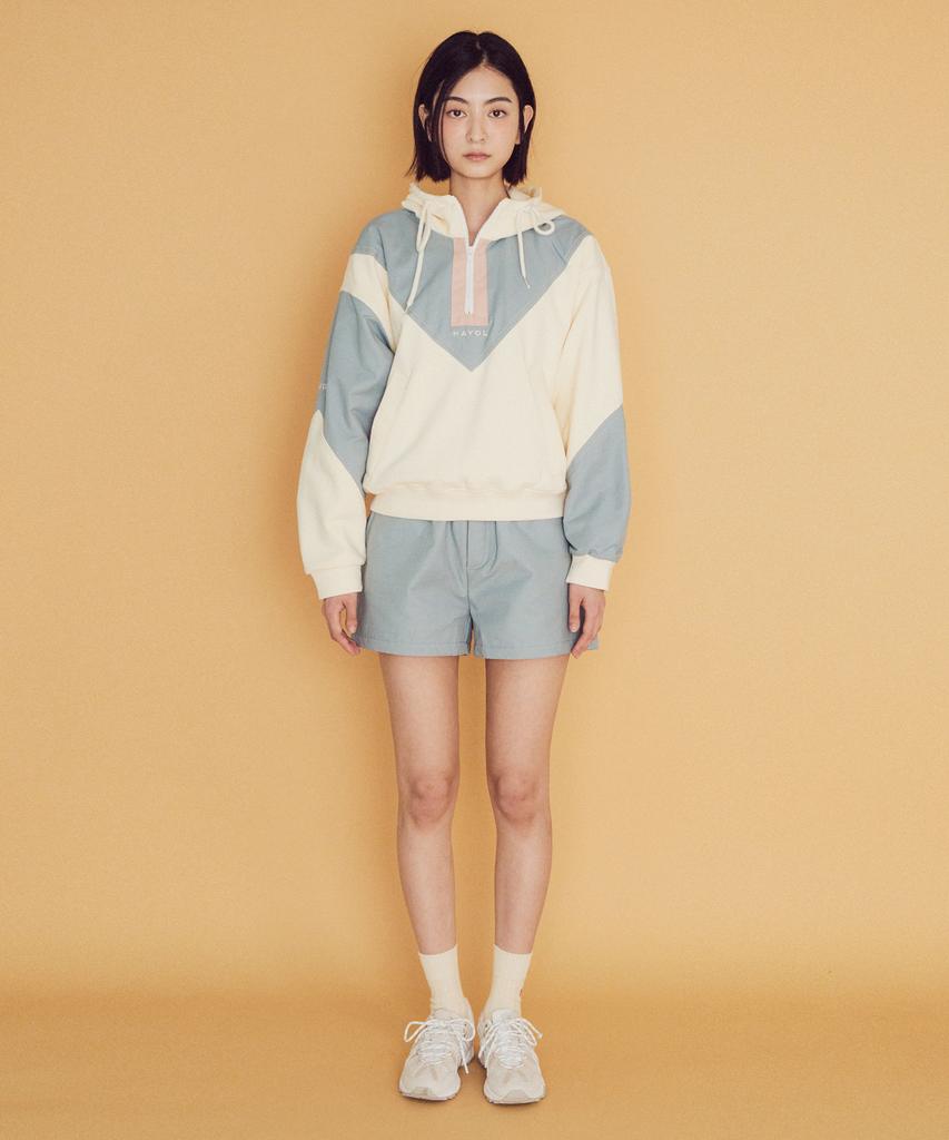 MAYOL Color Block Lounge Shorts_Dusty Blue