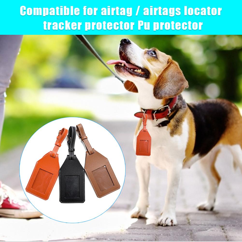 Tracker Cover PU Leather Tracker Protective Case for IOS Locator Brown