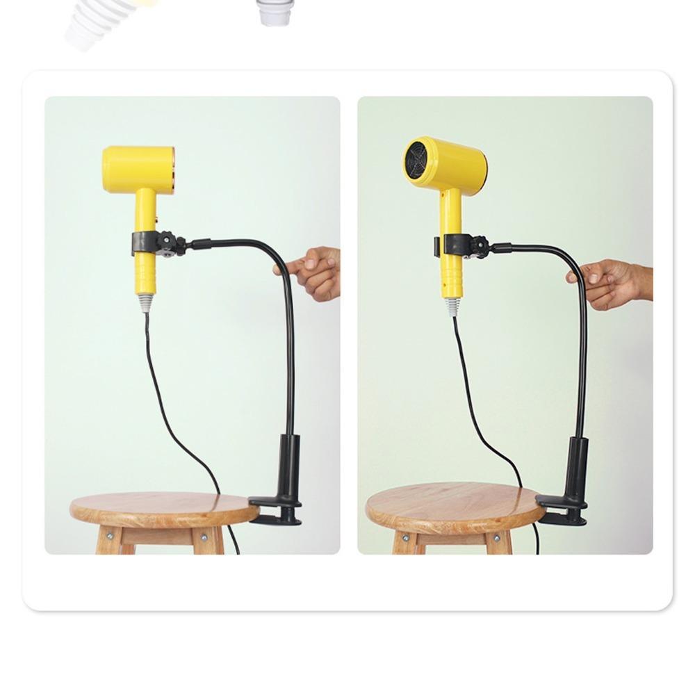 With Clamp Blow Dryer Holder Adjustable Hair Dryer Holder Hair Dryer Stand Hands-Free Use чёрный