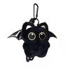 Ghost Wing Black Cat Plush Keychain Kawaii Plushie Animal Pendant Big-eyed Punk Bag Accessories Backpack Charm Couple Gifts