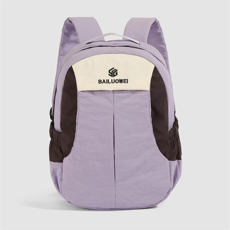 Unisex Backpack Color Block Nylon Backpack Outdoor Travel Bag