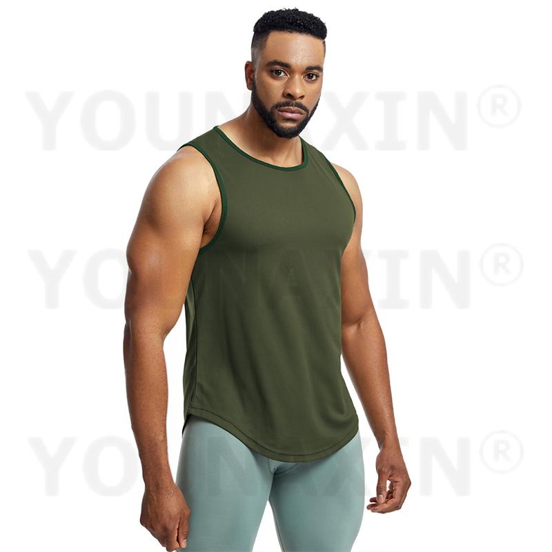 

Men s Running Yoga Gym Fitness Training Sports Loose Vest Mesh Tank Sleeveless T-Shirt Top Breathable Basketball Sportswear M L XL 2XL 3XL 3XL армія зелений колір