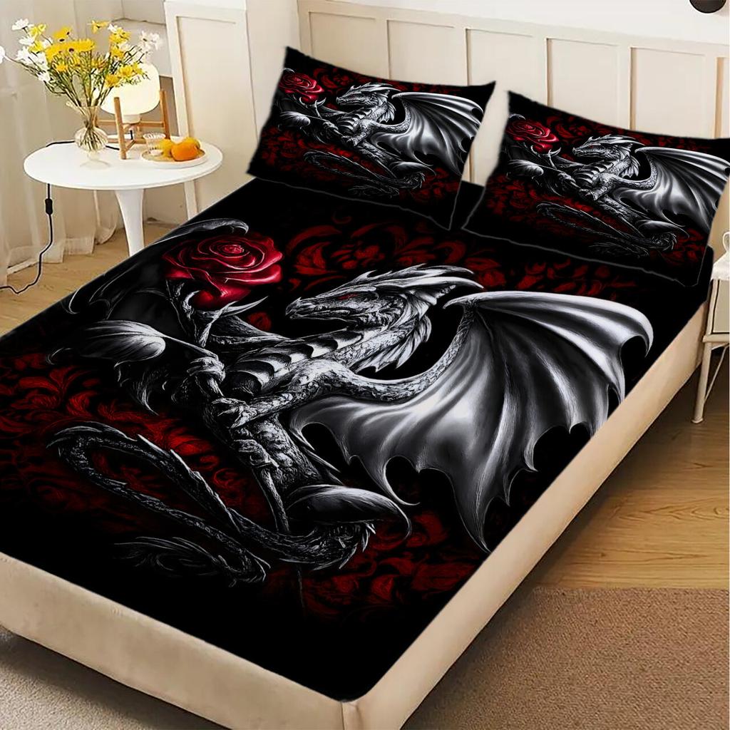 1pc Magic World Dragon 3D Fitted Sheets Boys Girls Twin Queen Size Bed Kids Adult Fashion Home With No Pillowcases