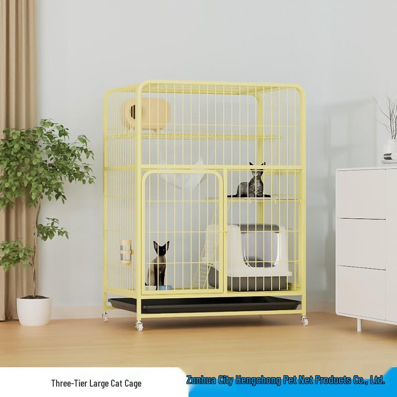 Extra-Large Three-Layer Cat Cage Villa for Household Use
