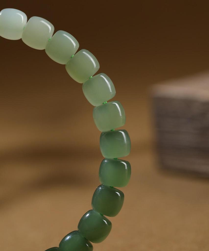 Hetian Jade Verlaufsperlenarmband - Retro Nationalstil Geschenk für Sie