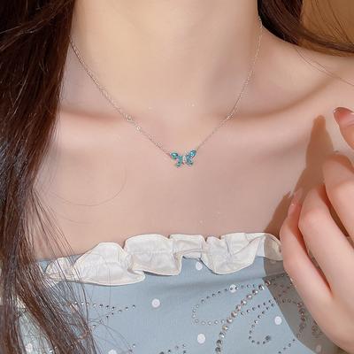 Zircon Butterfly Pendant Necklace Exquisite Versatile High-end Collarbone Chain Niche Fashion Light Luxury Temperament Jewelry