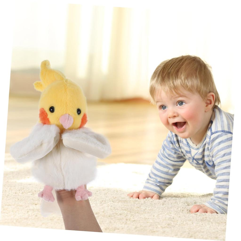 Abaodam Parrot Hand Puppet, Yellow, 32 X 20 X 16 Cm, Approx. 85g, Soft Plush, Ideal for Ventriloquism, Storytelling, Role Play, Teaching Materials,