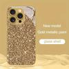 Funkelndes Sternenmuster Gold Metallic Lack Glas Handyhülle für iPhone 17 16 15 14 13 12 11 Pro Max 15 Plus 17Air 16E Cover