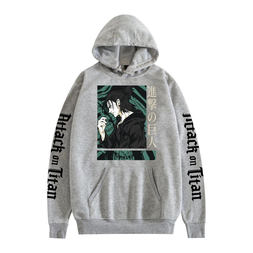 Mens Womens Hoodie Attack On Titan Hoodies Streetwear Casual Cartoon Printed Hooded Pullover Sweatshirts