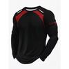 Vintage Men's Long Sleeve T-Shirt, Striped Printed Top, 3D Striped Print Loose Streetwear