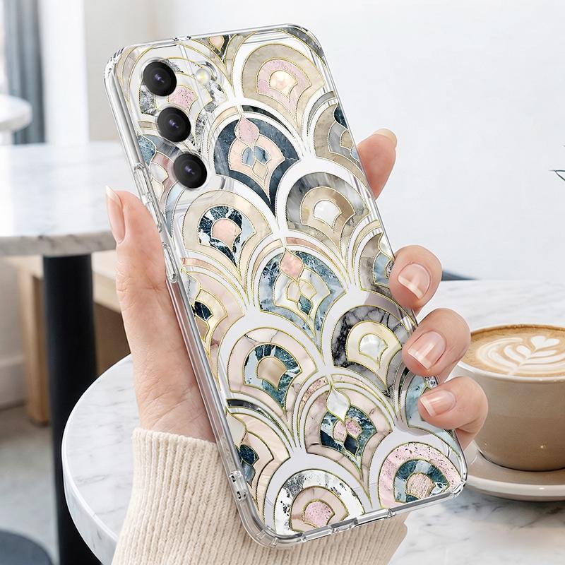 Purple Marble Print Case For Samsung A57 S26 Ultra A37 A17 A56 A36 A26 A16 A55 A35 A25 A15 A54 5G S21 FE S22 S23 S24 S25 Plus Clear TPU Soft Cover