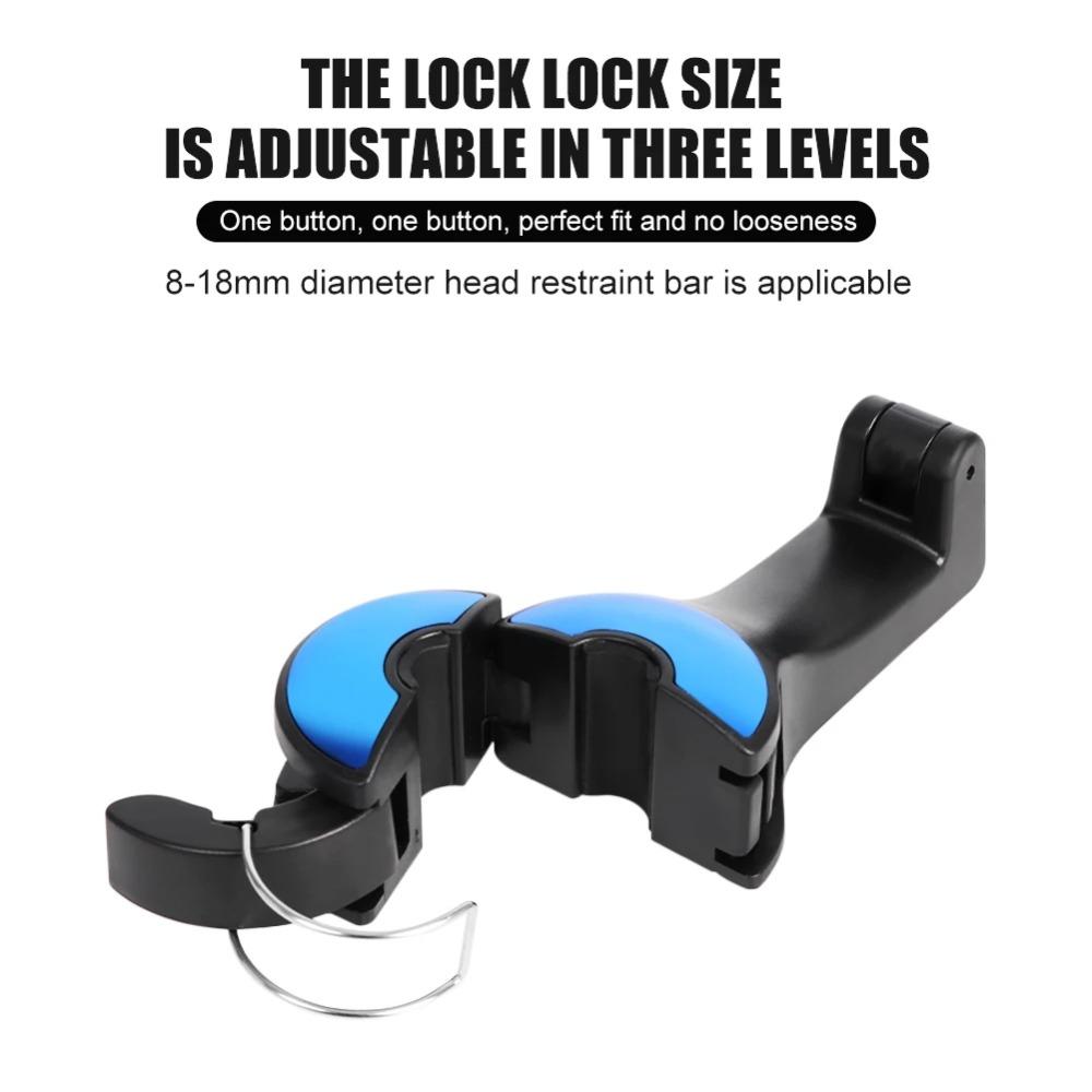3 in 1 Car Back Seat Headrest Hook Mobile Phone Holder for Bag Purse Cloth Grocery Storage Hook Phone Holder Auto Fastener Clip
