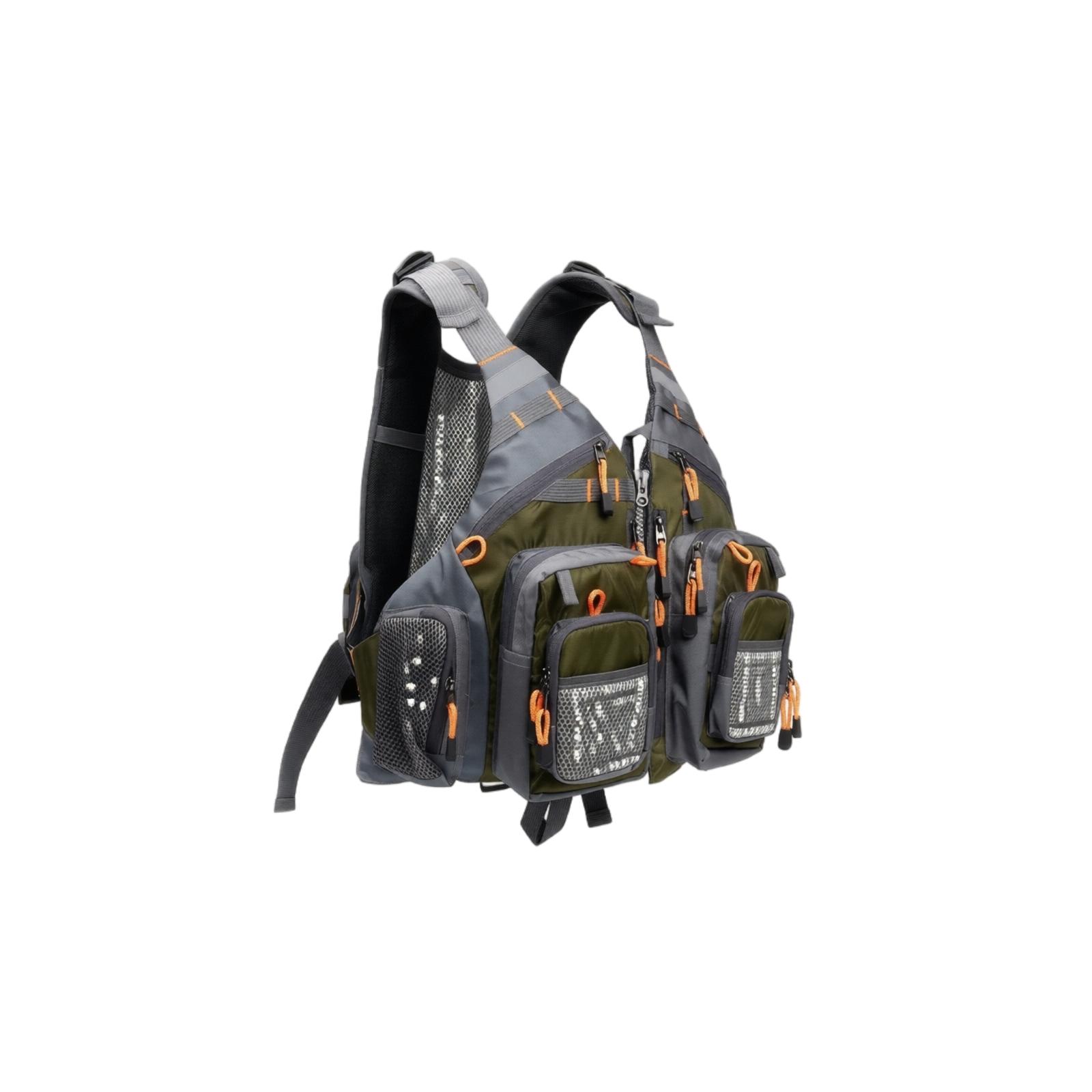 Multi Pocket Fishing Vest Detachable Floating Material Portable Life Jacket for Boat Fishing Sea Fishing Lure Fishing Outdoor Activities one size армия зеленый
