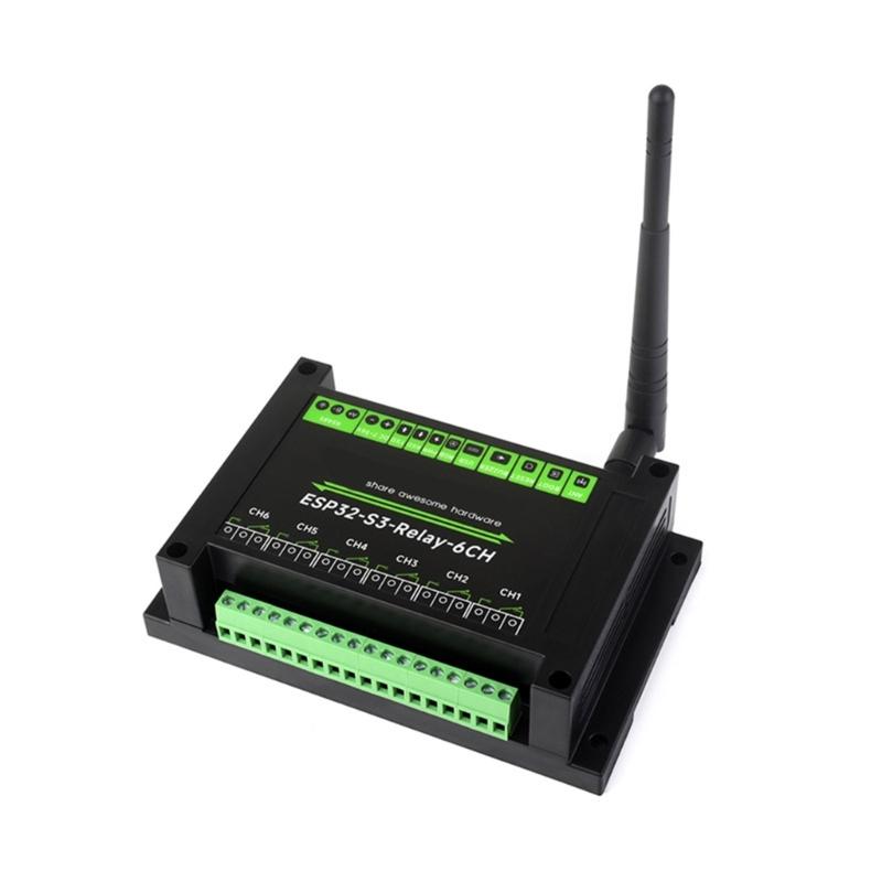 Industrial 6CH ESP32S3 WiFi Relays Module Onboards RS485 HAT Interfaces Supports WiFi Bluetooth-compatible