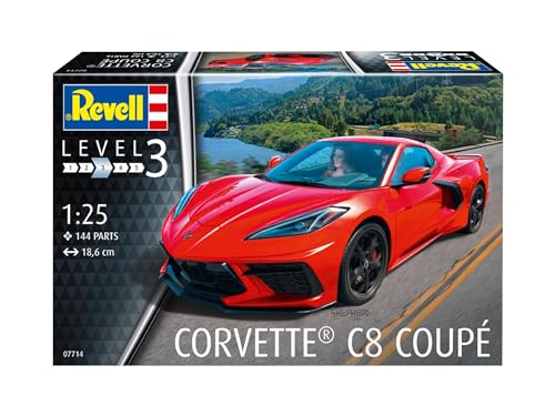 German Revell 1/25 Corvette Stingray C8 Coupe Plastic Model Kit 07714