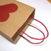 10Pcs Heart Patterns Kraft Paper Bag With Handle Valentine'S Day Gift Packaging Tote Romantic Bags Party Wedding Accessories Zyf